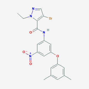 molecular formula C20H19BrN4O4 B456507 4-bromo-N-[3-(3,5-dimethylphenoxy)-5-nitrophenyl]-1-ethyl-1H-pyrazole-5-carboxamide 