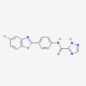 molecular formula C16H10ClN5O2 B4565116 N-[4-(5-chloro-1,3-benzoxazol-2-yl)phenyl]-1H-1,2,4-triazole-5-carboxamide 