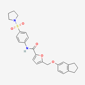 5-[(2,3-DIHYDRO-1H-INDEN-5-YLOXY)METHYL]-N-[4-(PYRROLIDINE-1-SULFONYL)PHENYL]FURAN-2-CARBOXAMIDE