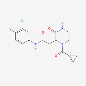 molecular formula C17H20ClN3O3 B4565125 N-(3-chloro-4-methylphenyl)-2-[1-(cyclopropylcarbonyl)-3-oxopiperazin-2-yl]acetamide 