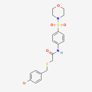 molecular formula C19H21BrN2O4S2 B4565128 2-[(4-bromobenzyl)thio]-N-[4-(4-morpholinylsulfonyl)phenyl]acetamide 