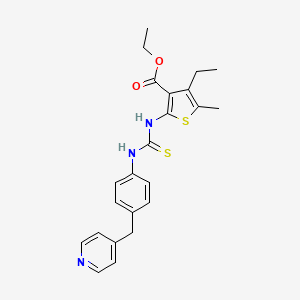 ethyl 4-ethyl-5-methyl-2-[({[4-(4-pyridinylmethyl)phenyl]amino}carbonothioyl)amino]-3-thiophenecarboxylate