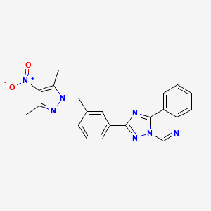 molecular formula C21H17N7O2 B4565142 2-{3-[(3,5-dimethyl-4-nitro-1H-pyrazol-1-yl)methyl]phenyl}[1,2,4]triazolo[1,5-c]quinazoline 