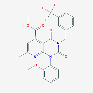 molecular formula C25H20F3N3O5 B4565165 METHYL 1-(2-METHOXYPHENYL)-7-METHYL-2,4-DIOXO-3-{[3-(TRIFLUOROMETHYL)PHENYL]METHYL}-1H,2H,3H,4H-PYRIDO[2,3-D]PYRIMIDINE-5-CARBOXYLATE 