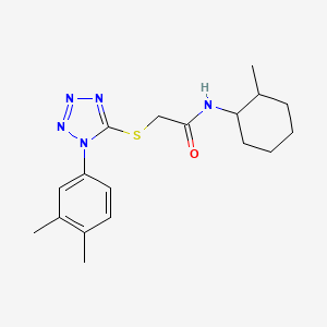 2-{[1-(3,4-dimethylphenyl)-1H-tetrazol-5-yl]sulfanyl}-N-(2-methylcyclohexyl)acetamide