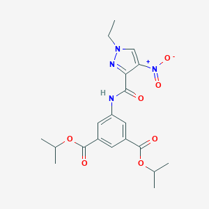 molecular formula C20H24N4O7 B456519 diisopropyl 5-[({1-ethyl-4-nitro-1H-pyrazol-3-yl}carbonyl)amino]isophthalate 