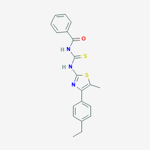 molecular formula C20H19N3OS2 B456520 N-{[4-(4-ethylphenyl)-5-methyl-1,3-thiazol-2-yl]carbamothioyl}benzamide 