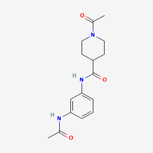 molecular formula C16H21N3O3 B4565215 1-ACETYL-N-(3-ACETAMIDOPHENYL)PIPERIDINE-4-CARBOXAMIDE 