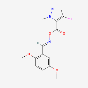 ({[(E)-(2,5-dimethoxyphenyl)methylidene]amino}oxy)(4-iodo-1-methyl-1H-pyrazol-5-yl)methanone