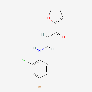 (E)-3-(4-bromo-2-chloroanilino)-1-(furan-2-yl)prop-2-en-1-one