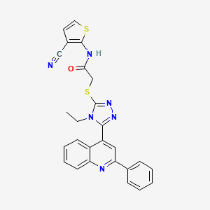 N-(3-cyano-2-thienyl)-2-{[4-ethyl-5-(2-phenyl-4-quinolinyl)-4H-1,2,4-triazol-3-yl]thio}acetamide