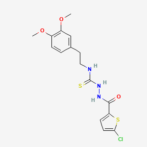 molecular formula C16H18ClN3O3S2 B4565264 2-[(5-chloro-2-thienyl)carbonyl]-N-[2-(3,4-dimethoxyphenyl)ethyl]hydrazinecarbothioamide 