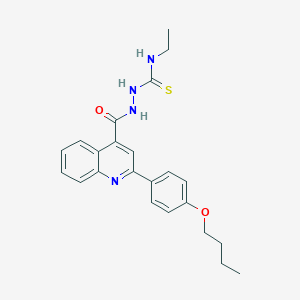 molecular formula C23H26N4O2S B456538 2-{[2-(4-butoxyphenyl)-4-quinolinyl]carbonyl}-N-ethylhydrazinecarbothioamide 