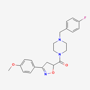 [4-(4-FLUOROBENZYL)PIPERAZINO][3-(4-METHOXYPHENYL)-4,5-DIHYDRO-5-ISOXAZOLYL]METHANONE