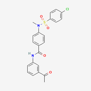 molecular formula C22H19ClN2O4S B4565437 N-(3-acetylphenyl)-4-[[(4-chlorophenyl)sulfonyl](methyl)amino]benzamide 