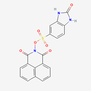 2,4-dioxo-3-azatricyclo[7.3.1.0^{5,13}]trideca-1(13),5,7,9,11-pentaen-3-yl 2-oxo-2,3-dihydro-1H-1,3-benzodiazole-5-sulfonate