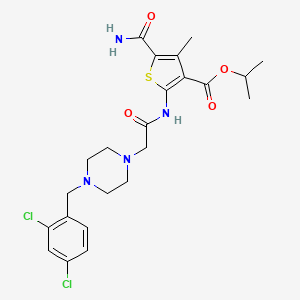 isopropyl 5-(aminocarbonyl)-2-({[4-(2,4-dichlorobenzyl)-1-piperazinyl]acetyl}amino)-4-methyl-3-thiophenecarboxylate