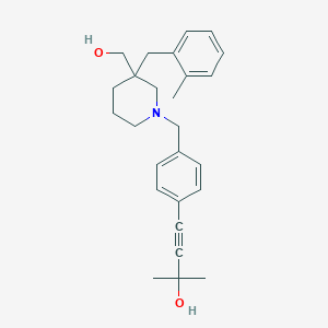 molecular formula C26H33NO2 B4565475 4-(4-{[3-(hydroxymethyl)-3-(2-methylbenzyl)-1-piperidinyl]methyl}phenyl)-2-methyl-3-butyn-2-ol 