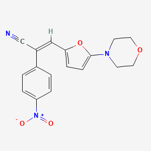 molecular formula C17H15N3O4 B4565486 (2E)-3-[5-(morpholin-4-yl)furan-2-yl]-2-(4-nitrophenyl)prop-2-enenitrile 