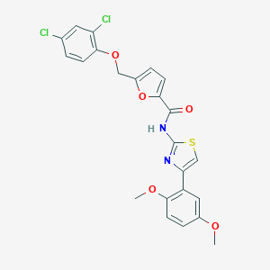 molecular formula C23H18Cl2N2O5S B456550 5-[(2,4-dichlorophenoxy)methyl]-N-[4-(2,5-dimethoxyphenyl)-1,3-thiazol-2-yl]furan-2-carboxamide 