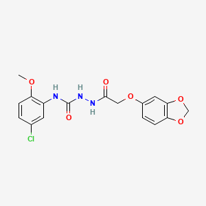 molecular formula C17H16ClN3O6 B4565510 2-[(1,3-benzodioxol-5-yloxy)acetyl]-N-(5-chloro-2-methoxyphenyl)hydrazinecarboxamide 