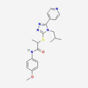 N-(4-methoxyphenyl)-2-{[4-(2-methylpropyl)-5-(pyridin-4-yl)-4H-1,2,4-triazol-3-yl]sulfanyl}propanamide