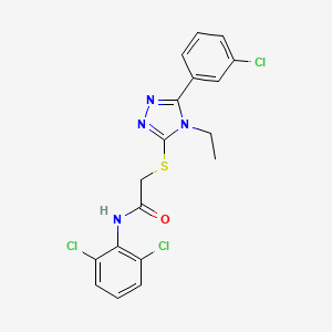 2-{[5-(3-chlorophenyl)-4-ethyl-4H-1,2,4-triazol-3-yl]sulfanyl}-N-(2,6-dichlorophenyl)acetamide