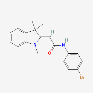 molecular formula C19H19BrN2O B4565524 N-(4-bromophenyl)-2-(1,3,3-trimethyl-1,3-dihydro-2H-indol-2-ylidene)acetamide 