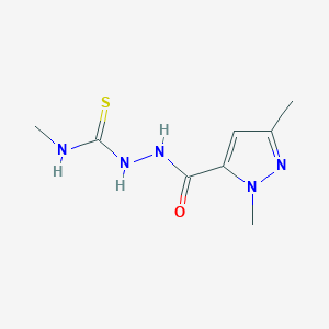 molecular formula C8H13N5OS B456556 2-[(1,3-dimethyl-1H-pyrazol-5-yl)carbonyl]-N-methylhydrazinecarbothioamide 