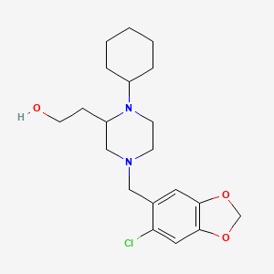 2-{4-[(6-chloro-1,3-benzodioxol-5-yl)methyl]-1-cyclohexyl-2-piperazinyl}ethanol