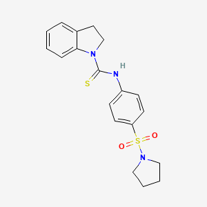 N-[4-(1-pyrrolidinylsulfonyl)phenyl]-1-indolinecarbothioamide