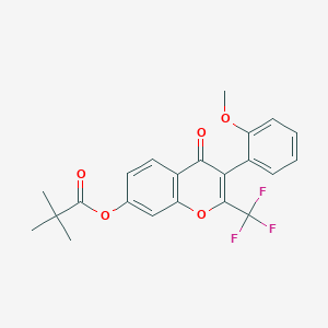 3-(2-methoxyphenyl)-4-oxo-2-(trifluoromethyl)-4H-chromen-7-yl 2,2-dimethylpropanoate