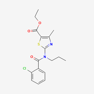 ethyl 2-[(2-chlorobenzoyl)(propyl)amino]-4-methyl-1,3-thiazole-5-carboxylate