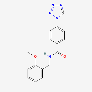 molecular formula C16H15N5O2 B4565732 N-(2-methoxybenzyl)-4-(1H-tetrazol-1-yl)benzamide 