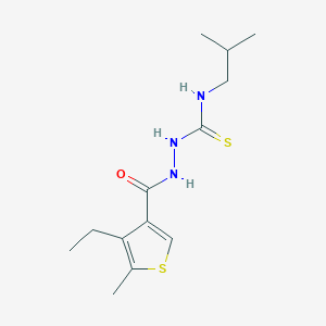 molecular formula C13H21N3OS2 B456574 2-[(4-ethyl-5-methyl-3-thienyl)carbonyl]-N-isobutylhydrazinecarbothioamide 