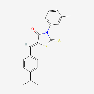 molecular formula C20H19NOS2 B4565773 (5Z)-3-(3-METHYLPHENYL)-5-{[4-(PROPAN-2-YL)PHENYL]METHYLIDENE}-2-SULFANYLIDENE-1,3-THIAZOLIDIN-4-ONE 