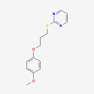 molecular formula C14H16N2O2S B4565780 2-{[3-(4-methoxyphenoxy)propyl]thio}pyrimidine 