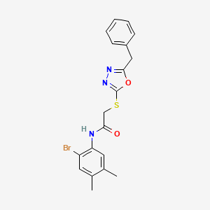 2-[(5-benzyl-1,3,4-oxadiazol-2-yl)sulfanyl]-N-(2-bromo-4,5-dimethylphenyl)acetamide