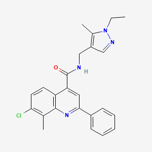 7-chloro-N-[(1-ethyl-5-methyl-1H-pyrazol-4-yl)methyl]-8-methyl-2-phenyl-4-quinolinecarboxamide