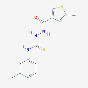 molecular formula C14H15N3OS2 B456582 1-(3-Methylphenyl)-3-[[(5-methyl-3-thiophenyl)-oxomethyl]amino]thiourea 