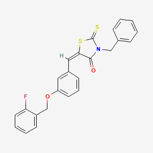 3-benzyl-5-{3-[(2-fluorobenzyl)oxy]benzylidene}-2-thioxo-1,3-thiazolidin-4-one