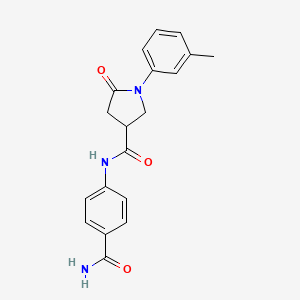 N-(4-carbamoylphenyl)-1-(3-methylphenyl)-5-oxopyrrolidine-3-carboxamide