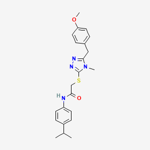 2-{[5-(4-methoxybenzyl)-4-methyl-4H-1,2,4-triazol-3-yl]sulfanyl}-N-[4-(propan-2-yl)phenyl]acetamide