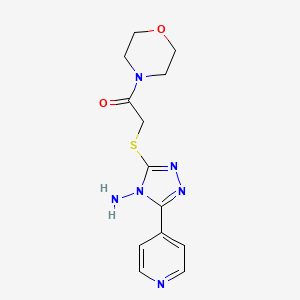 molecular formula C13H16N6O2S B4565857 2-((4-amino-5-(pyridin-4-yl)-4H-1,2,4-triazol-3-yl)thio)-1-morpholinoethanone 