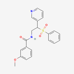 3-methoxy-N-[2-(phenylsulfonyl)-2-(3-pyridinyl)ethyl]benzamide