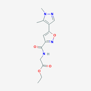 ETHYL 2-({[5-(1,5-DIMETHYL-1H-PYRAZOL-4-YL)-3-ISOXAZOLYL]CARBONYL}AMINO)ACETATE