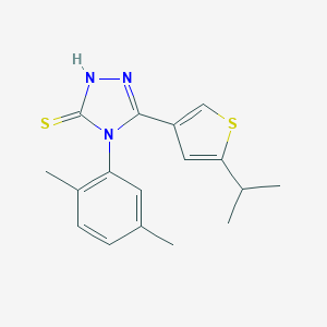 molecular formula C17H19N3S2 B456592 4-(2,5-dimethylphenyl)-5-(5-isopropyl-3-thienyl)-4H-1,2,4-triazol-3-yl hydrosulfide 