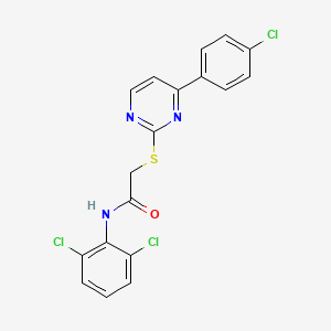 2-{[4-(4-CHLOROPHENYL)-2-PYRIMIDINYL]SULFANYL}-N~1~-(2,6-DICHLOROPHENYL)ACETAMIDE