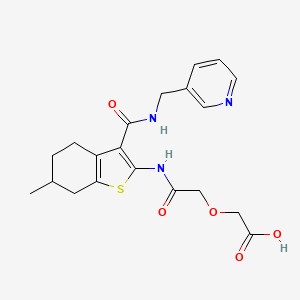 {2-[(6-methyl-3-{[(3-pyridinylmethyl)amino]carbonyl}-4,5,6,7-tetrahydro-1-benzothien-2-yl)amino]-2-oxoethoxy}acetic acid