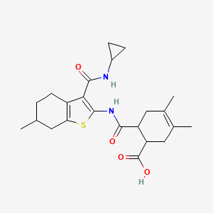 6-{[3-(Cyclopropylcarbamoyl)-6-methyl-4,5,6,7-tetrahydro-1-benzothiophen-2-yl]carbamoyl}-3,4-dimethylcyclohex-3-ene-1-carboxylic acid